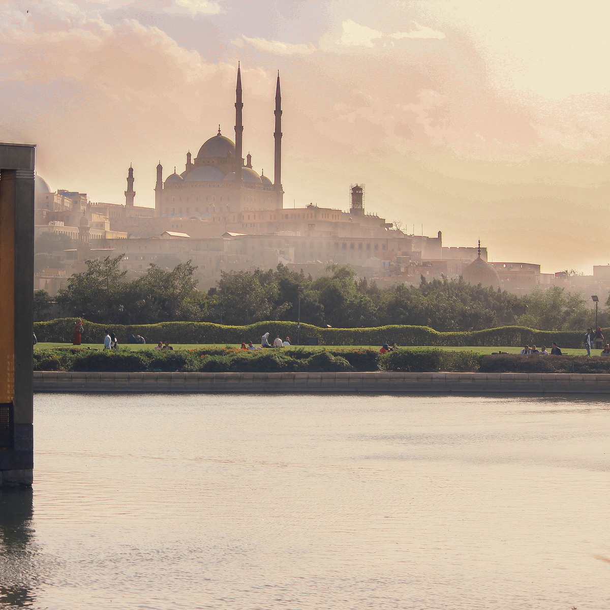 The Citadel of Saladin in Cairo, with the domes and minarets of the Muhammad Ali Mosque rising above its walls